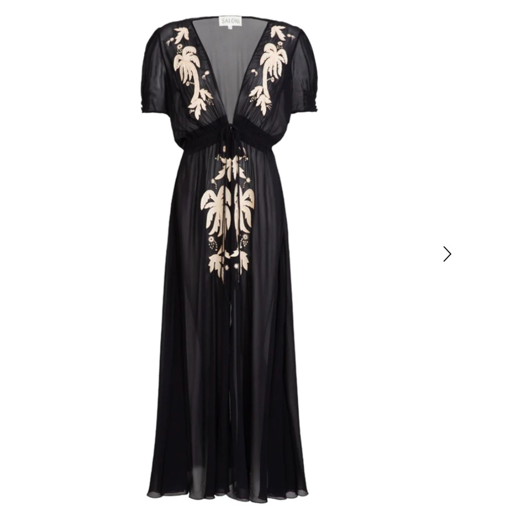NWT Saloni Leah Robe Dress w/Slip